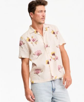 Men's Short-Sleeve Scape Pressed Floral Camp Shirt