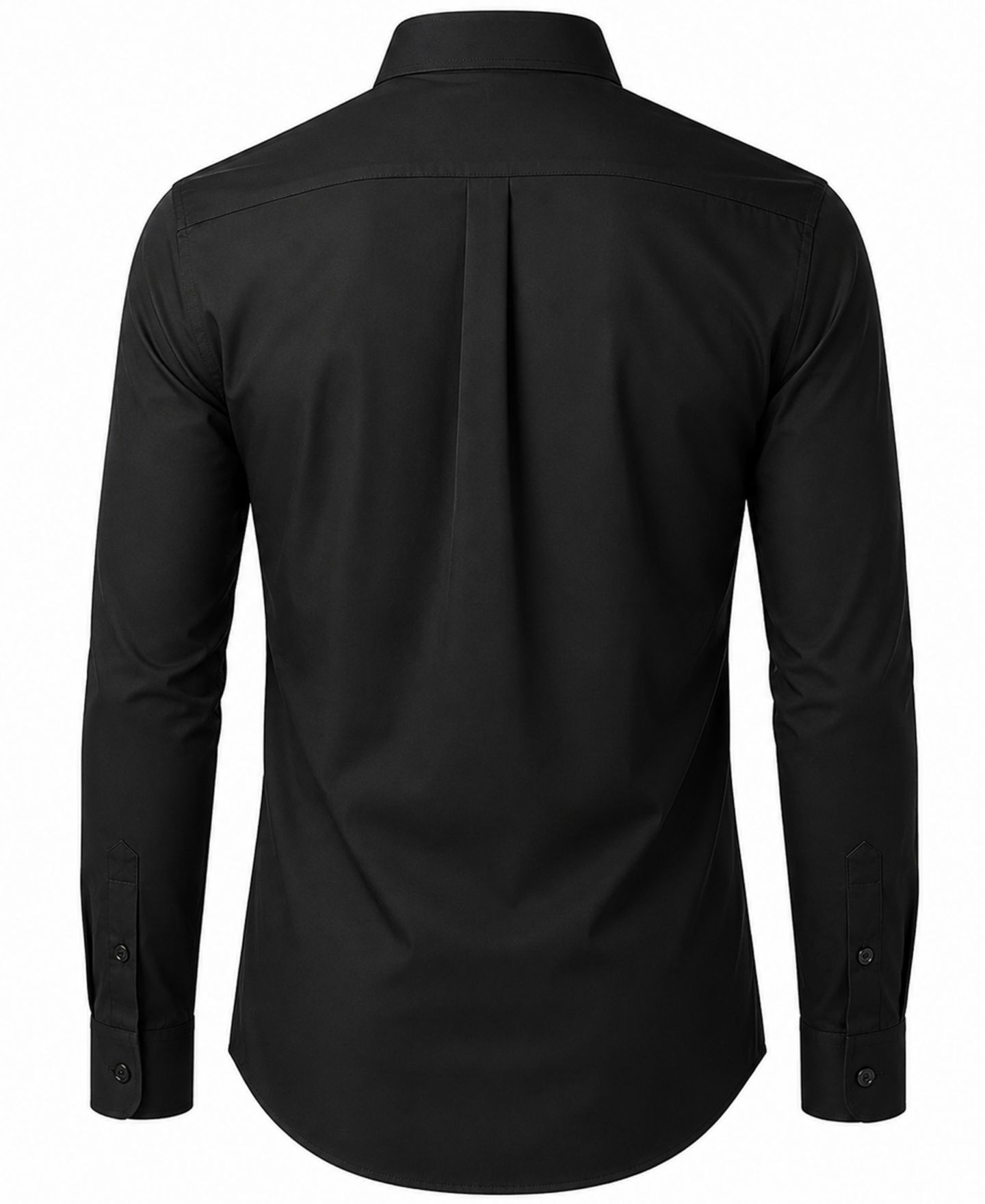 Мужская рубашка James Tailor Men' Slim Fit Long Sleeve Stretch Dress Shirt, цвет: Чёрный — фото 2