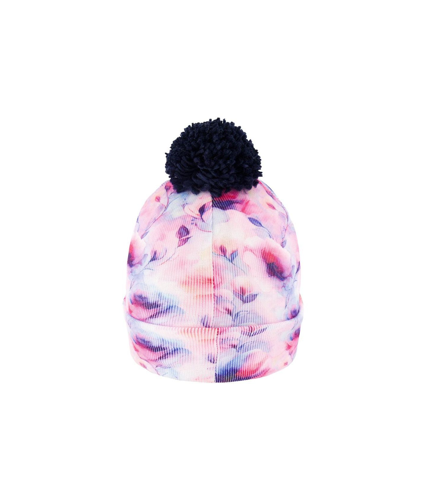 Шапка Deux par Deux Winter Knit Pompom Hat для девочек, цвет: Розовато-лиловый с принтом — фото 4