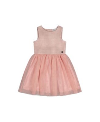 Toddler Girls (2T-5T) Bi-Material Sleeveless Dress Houndstooth