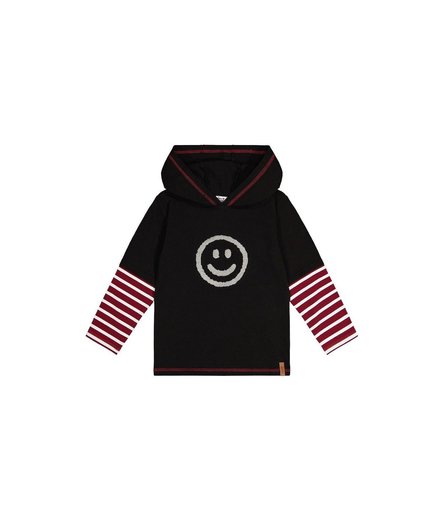 Рубашка Deux par Deux Fake Double Sleeve Hooded Shirt для мальчиков-малышей, цвет: Чёрный — фото 1