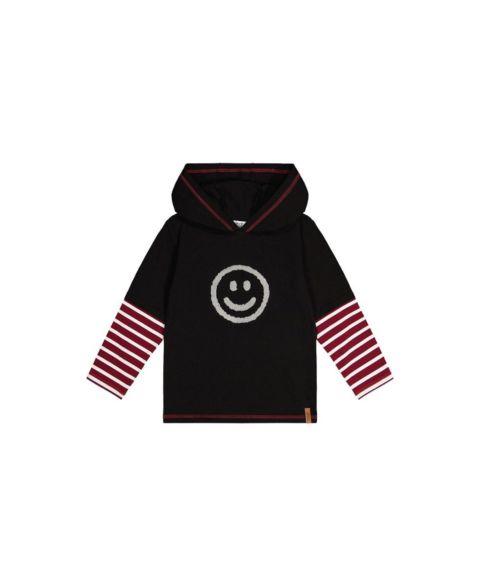 Рубашка Deux par Deux Fake Double Sleeve Hooded Shirt для мальчиков-малышей, цвет: Чёрный