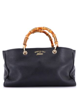 Medium Bamboo Shopper Tote Leather