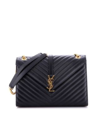 Large Classic Monogram Envelope Satchel Matelasse Chevron Leather