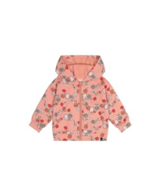 Toddler Girls (2T-5T) Cardigan Cat Print French Terry Hooded