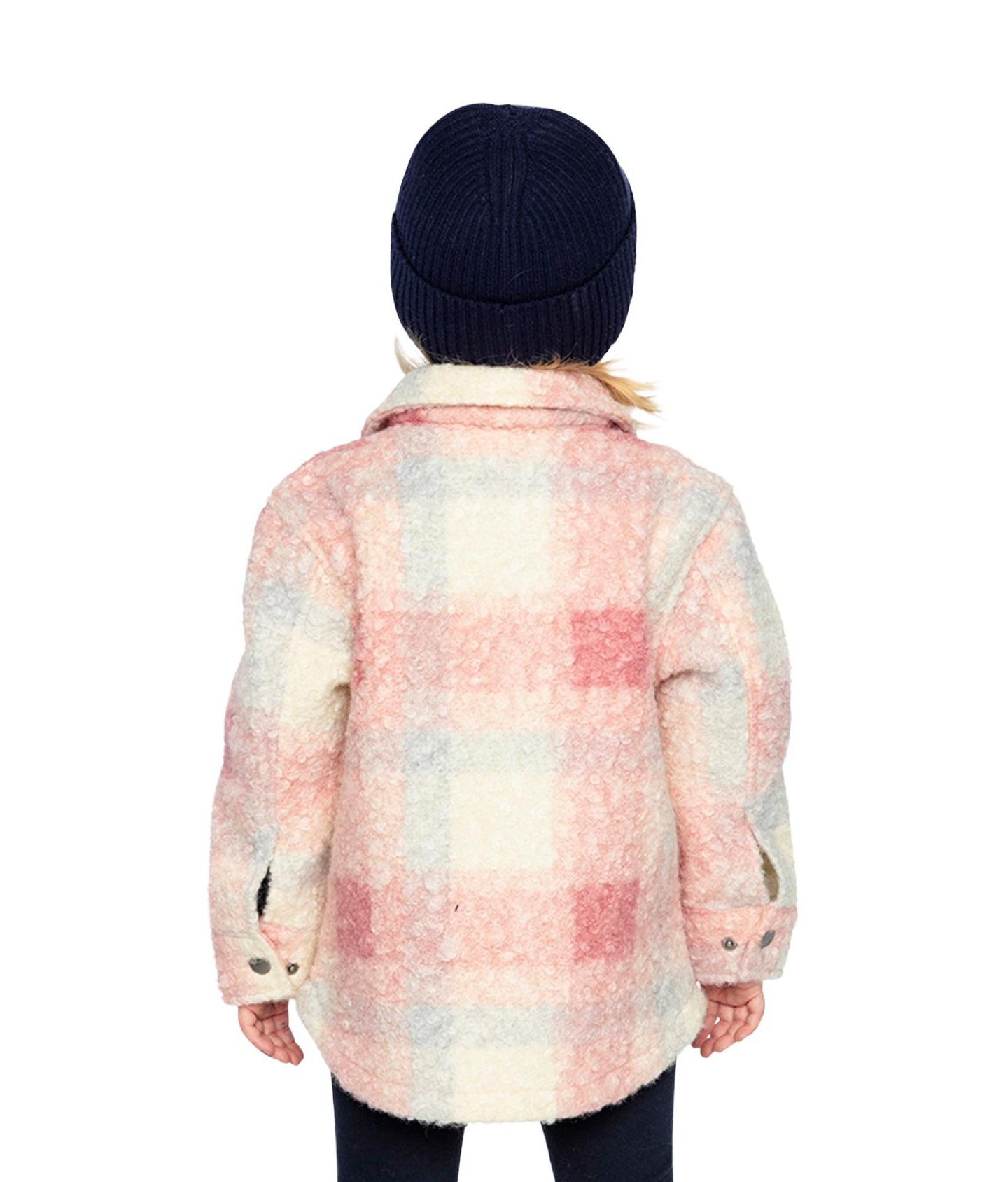 Рубашка Deux par Deux Zipped Plaid Overshirt with Chest Pockets для девочек, цвет: Бежевый / Розовый — фото 4