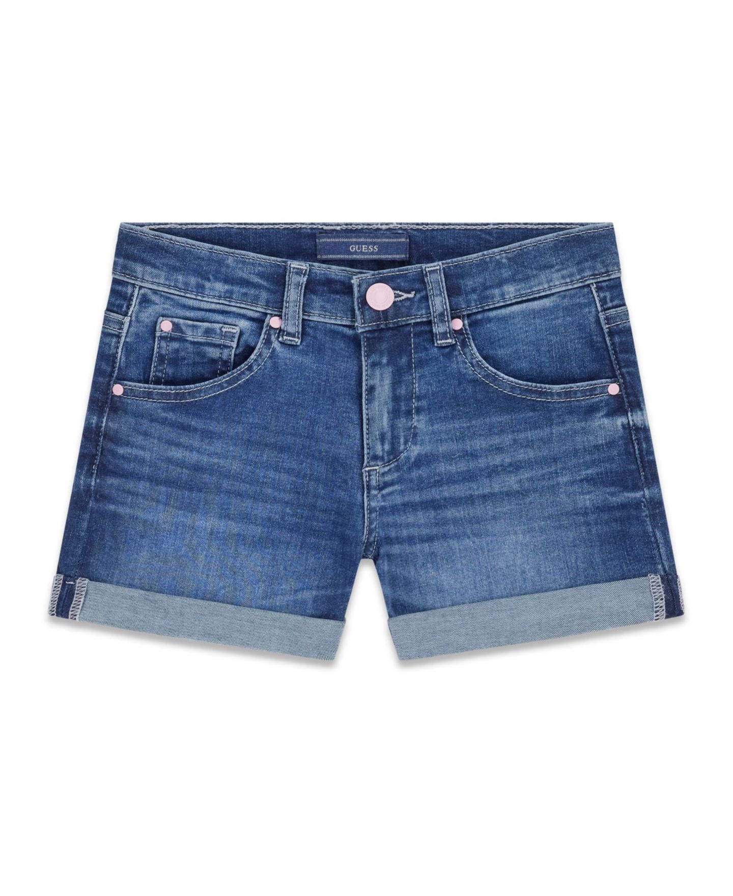 Детские джинсовые шорты Guess из стретча, 8-16, цвет: Синий — фото 1
