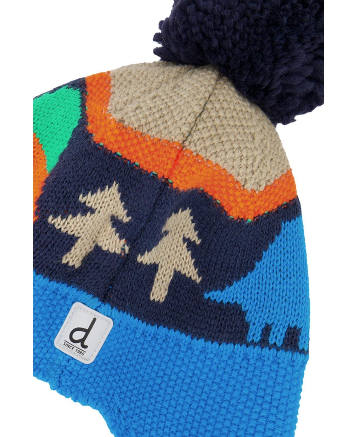 Deux par Little and Big Boy (5-14)Winter Peruvian Knit Hat with Pompom Jacquard