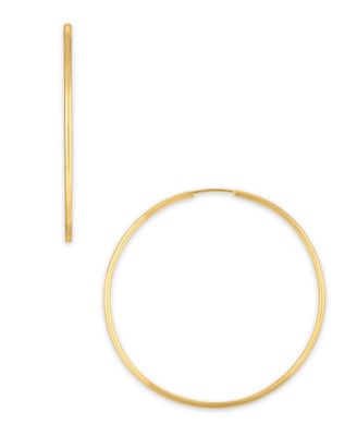 Macy's Polished Continuous 40mm Hoop Earrings in 10k Yellow Gold