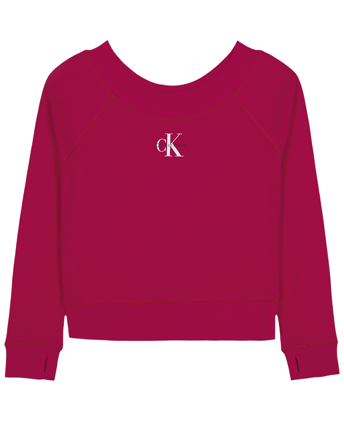 Calvin Klein Girls' 7-16 Long-Sleeve T-Shirt - Sangria