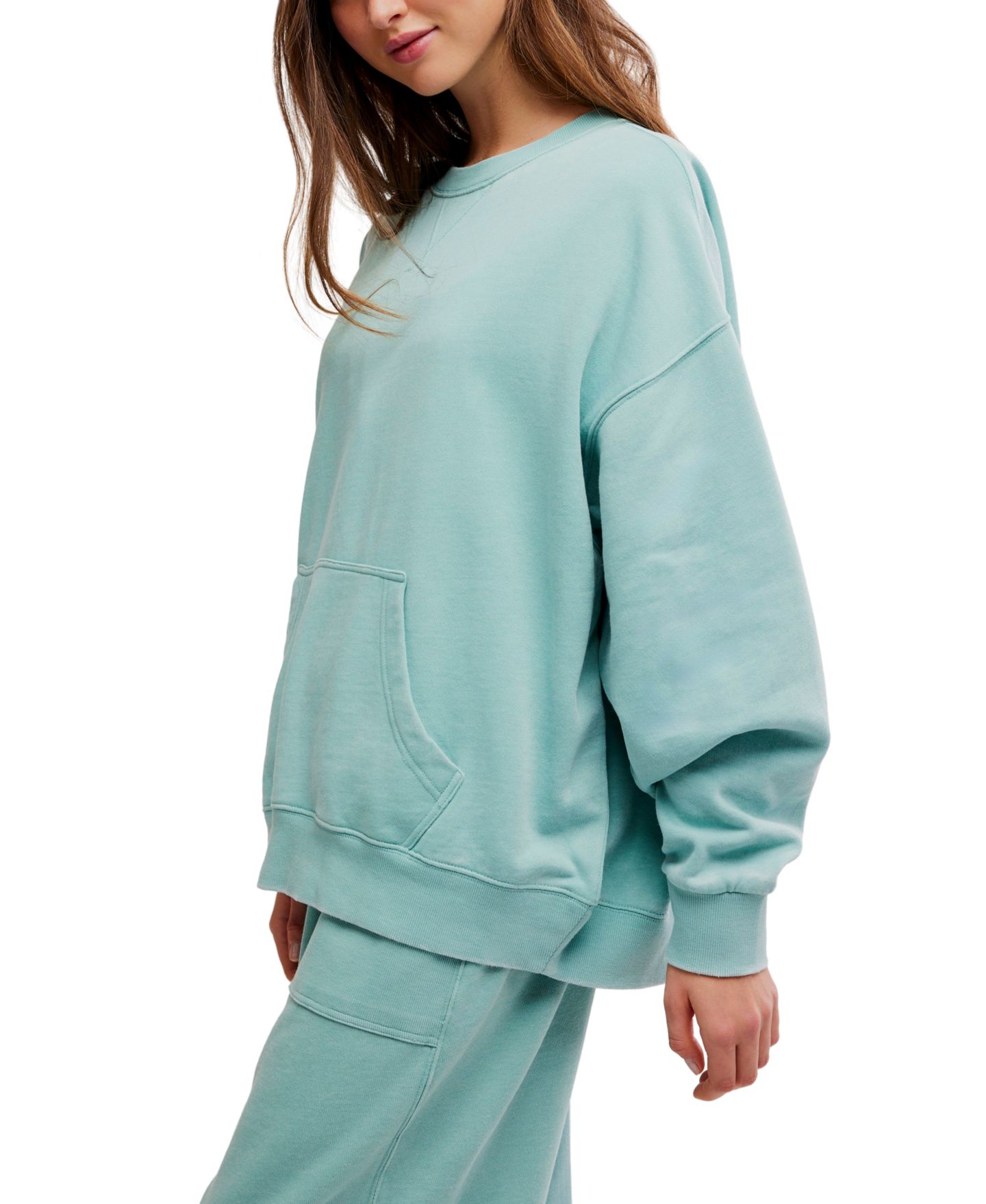 Женская толстовка Free People Slow It Down Pullover, цвет: Аквамариновый — фото 3