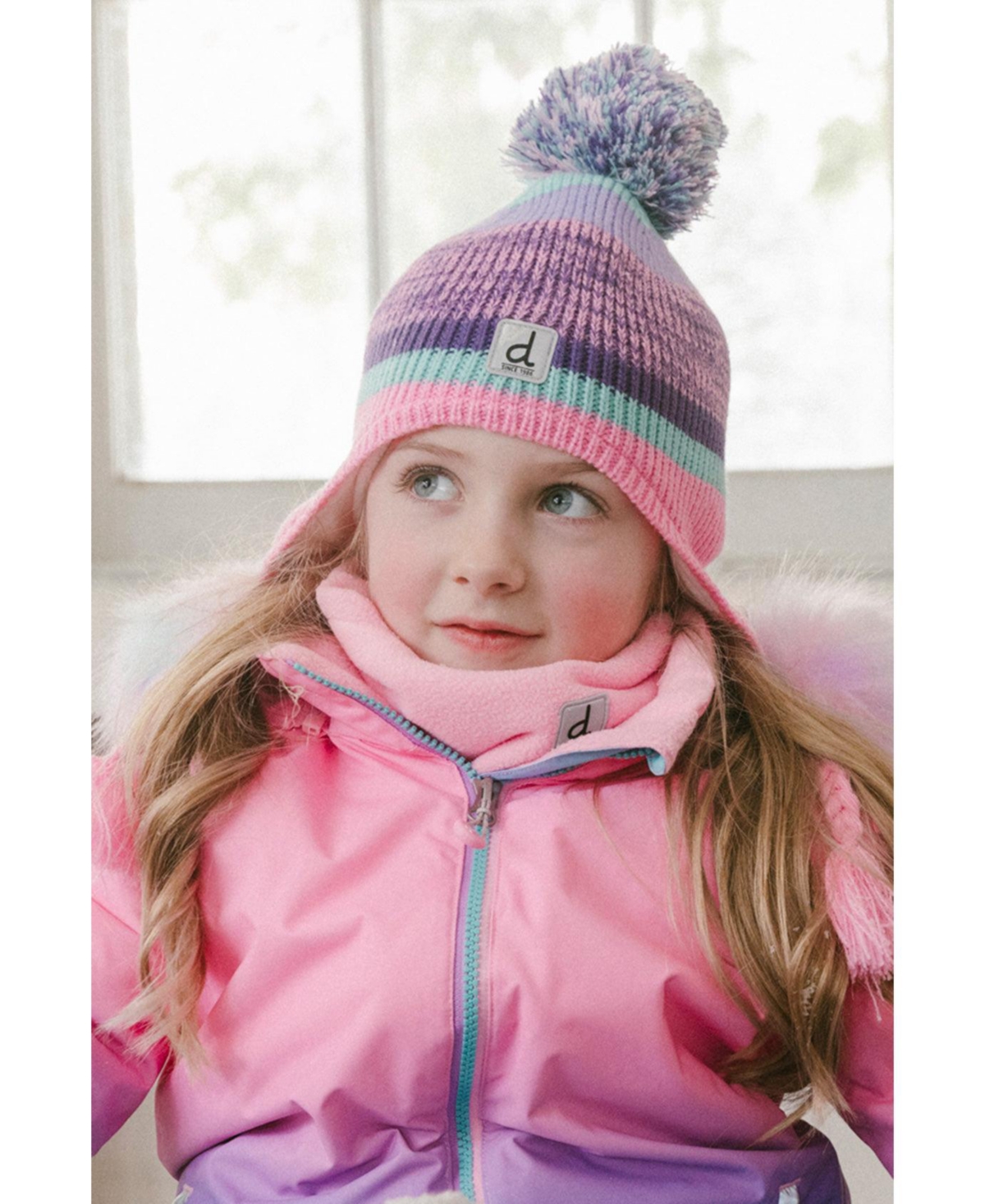 Deux par Deux Toddler Girl's (2-4) Winter Peruvian Knit Hat with Pompom Gradient