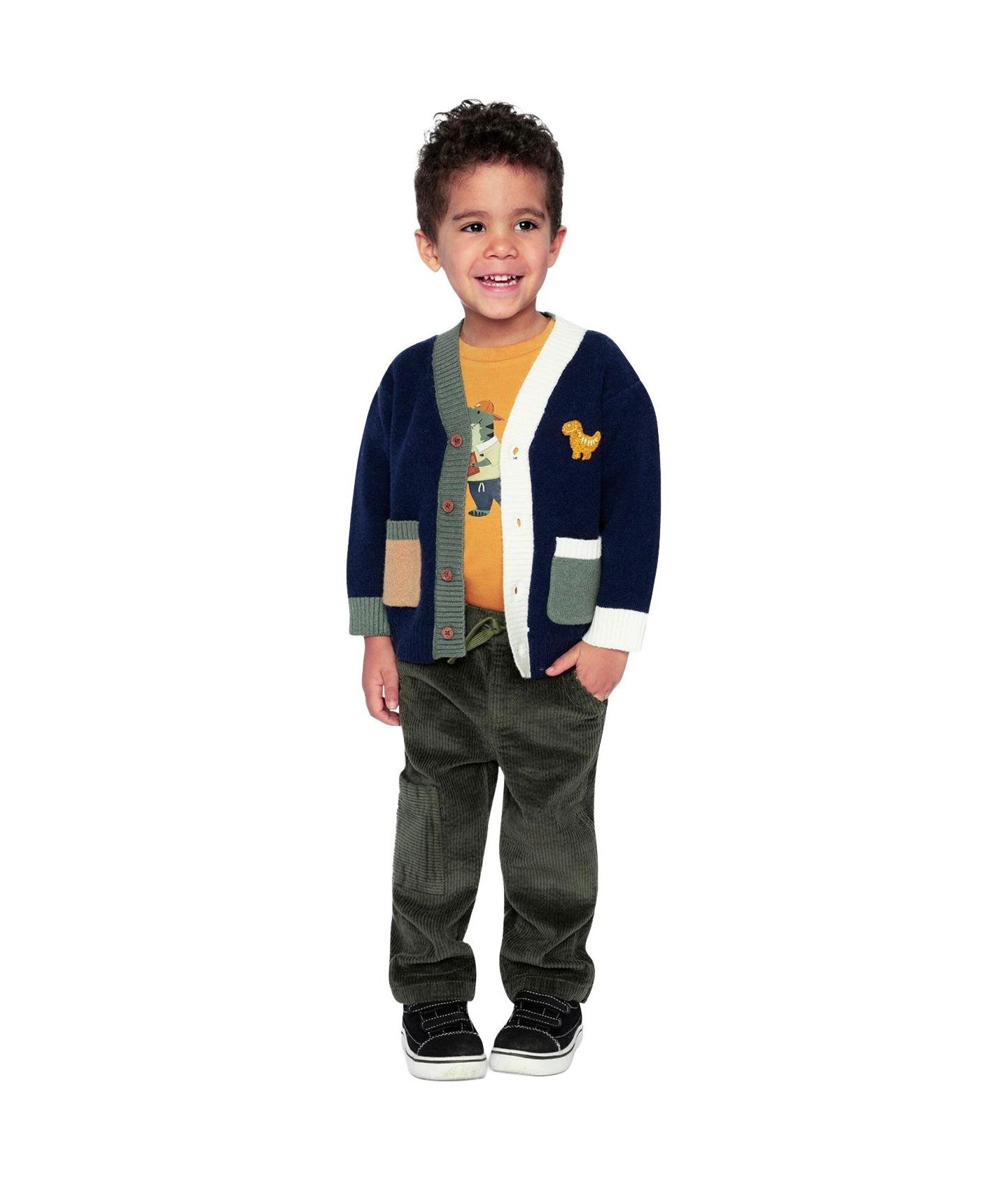 Кардиган Deux par Deux Knit Cardigan для мальчиков-малышей, цвет: Синий / Зелёный — фото 7