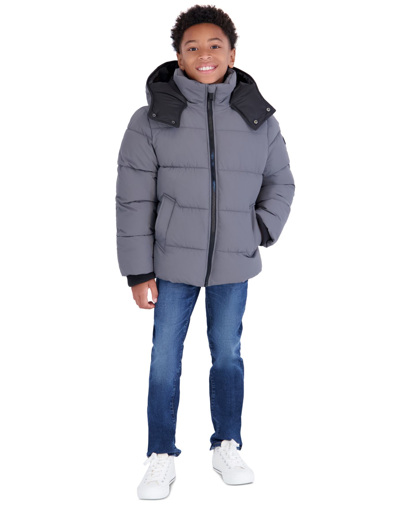 Куртка Michael Kors Heavyweight Ripstop Puffer Jacket для мальчиков-малышей, цвет: Серый — фото 2