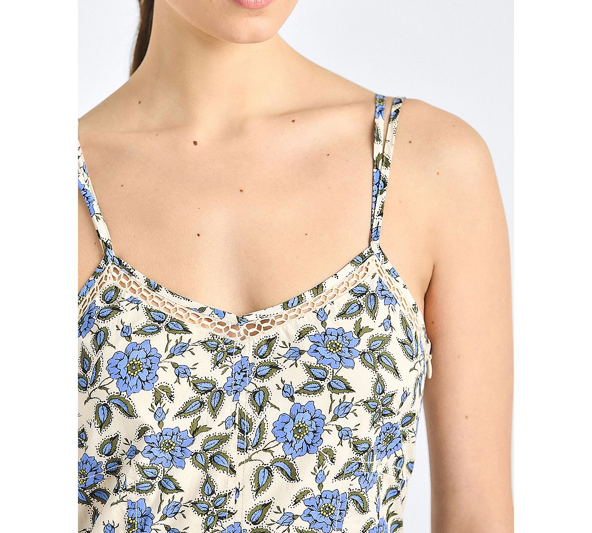 Derek Lam 10 Crosby Women's Adair Printed Cotton Double Strap Midi Dress view 2 — MAYCSS fashion products