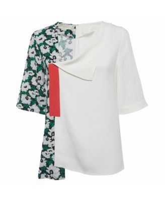 Women's Asymmetrical Floral Print Crepe Top