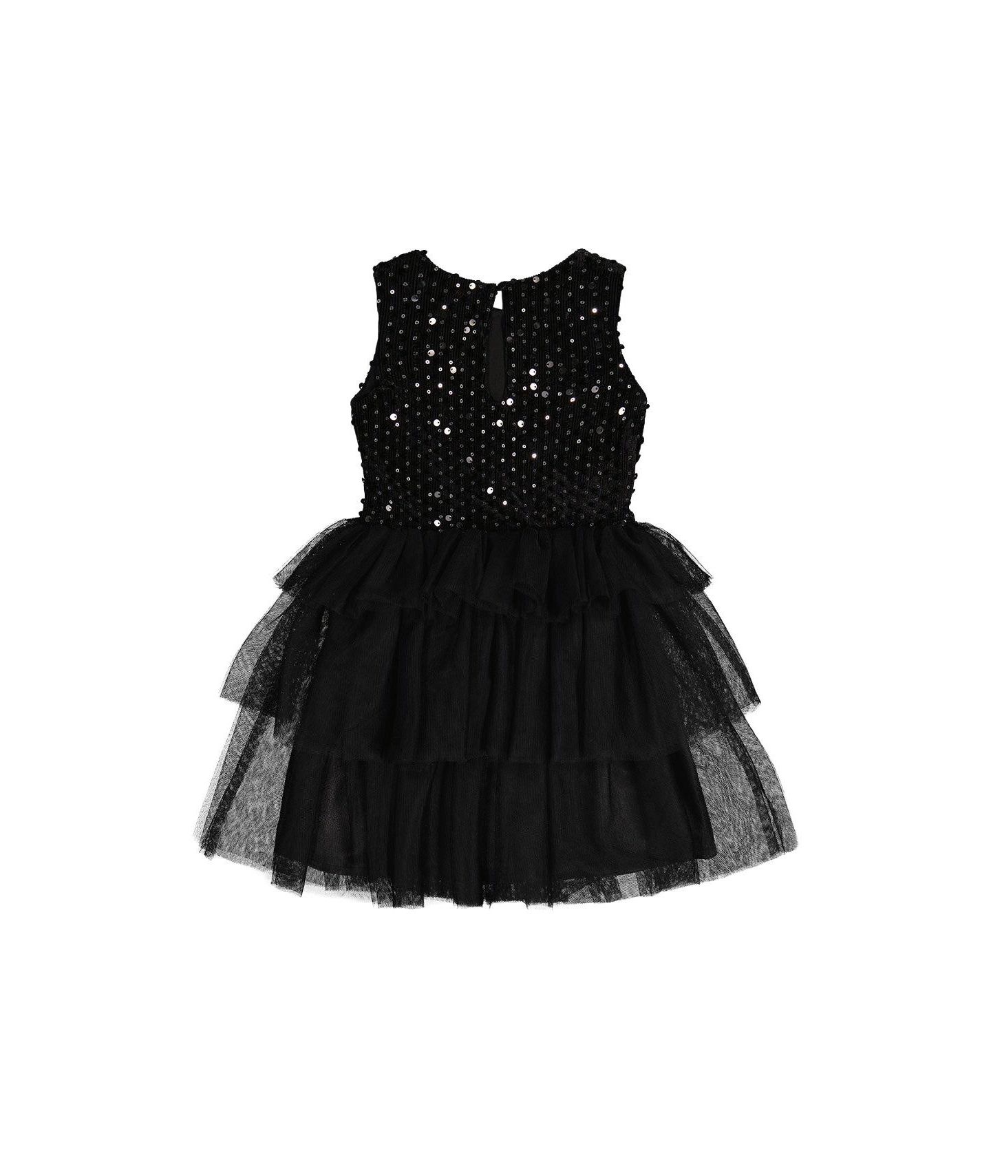 Платье Deux par Deux Bi-Material Sleeveless Dress для девочек, цвет: Чёрный — фото 6