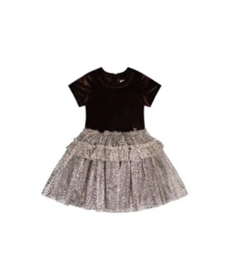 Toddler Girl (2T - 5T) Bi-Material Short Sleeve Dress