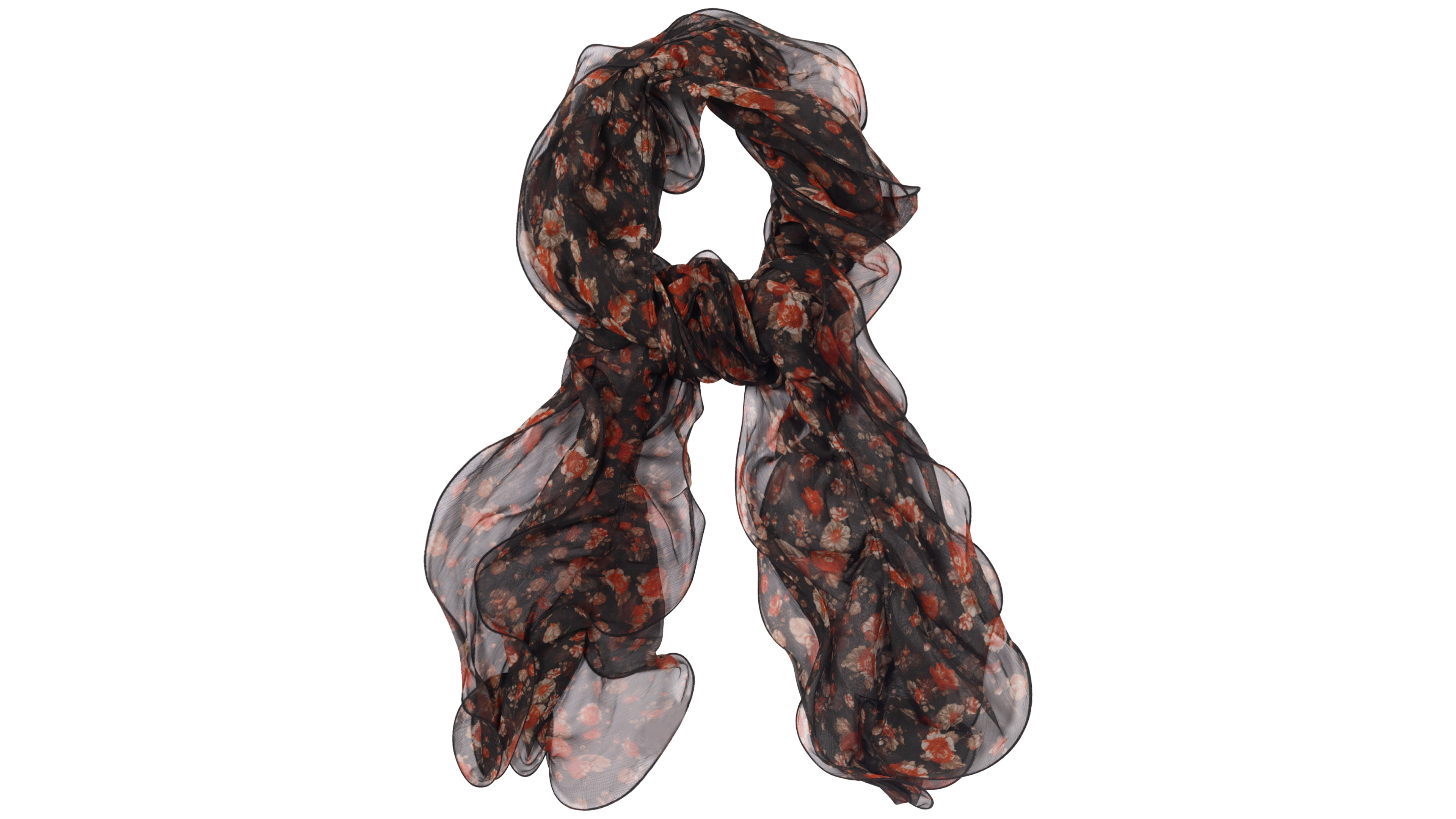 Lauren Ralph Lauren Floral Ruffle Scarf