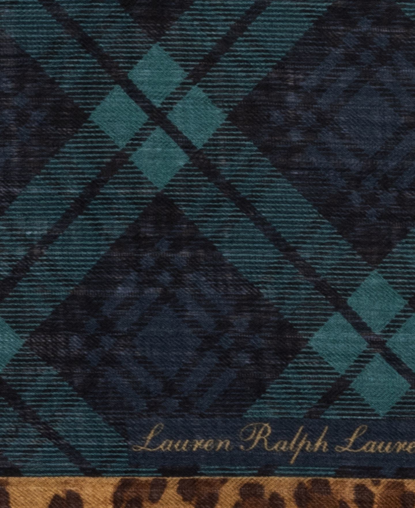 Женский шарф Lauren Ralph Lauren Plaid Animal Small Square, цвет: Blackwatch — фото 4