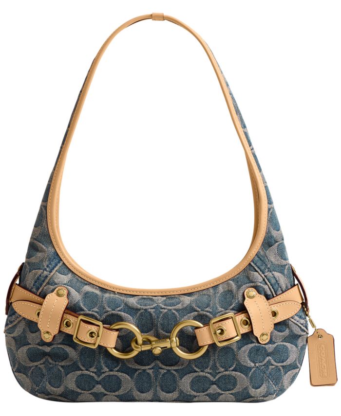 COACH Belted Ergo Small Signature Denim Shoulder Bag 26