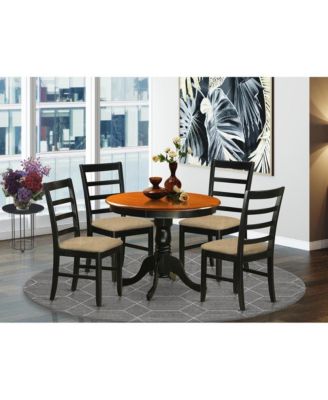 ANPF5-BLK-C Dining furniture set - 5 Pcs with 4 Linen Chairs