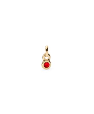 Gold Metal Alloy Red Glass Charms
