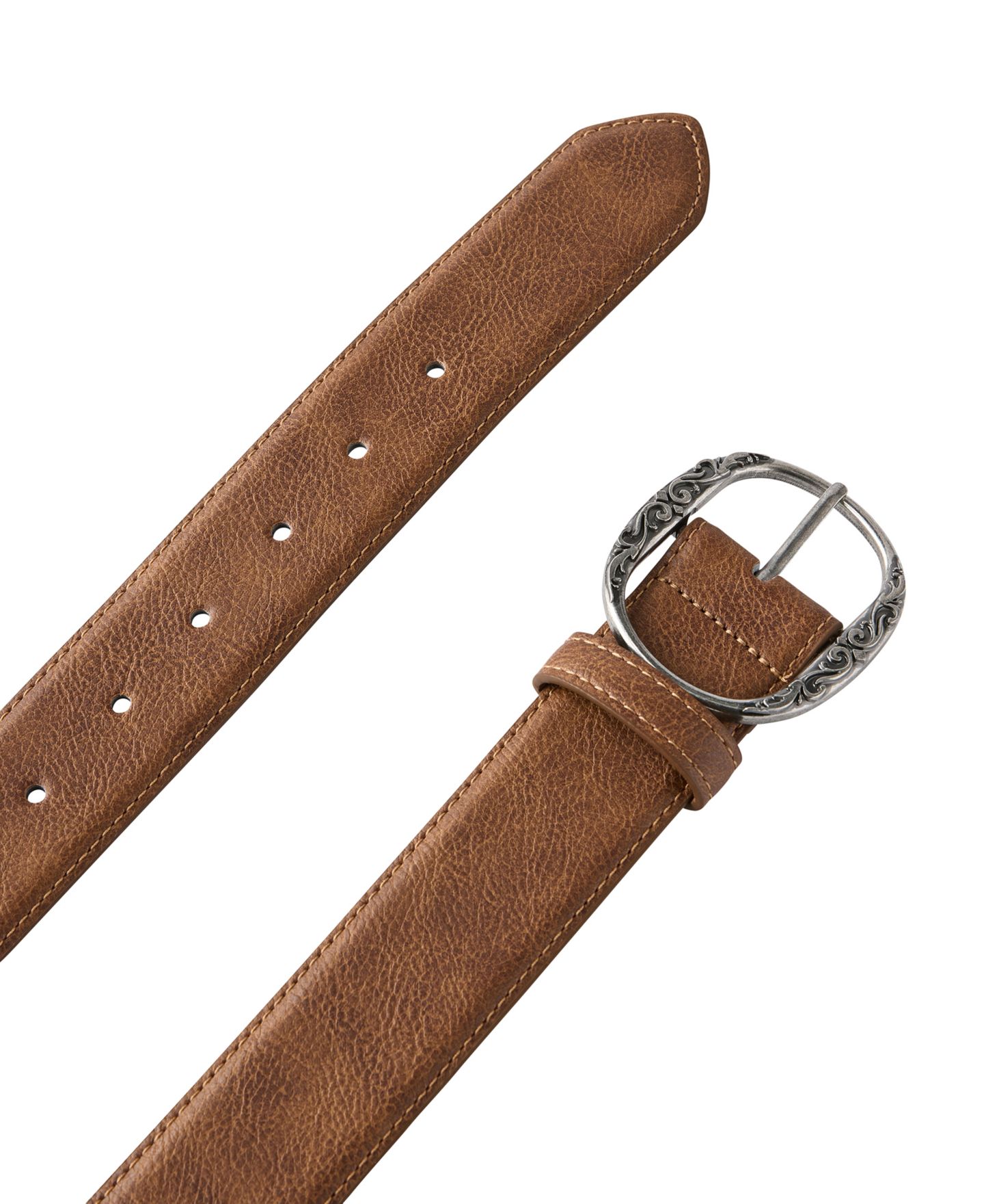 Мужской ремень COTTON ON Oval Buckle Belt, цвет: Коричневый — фото 3