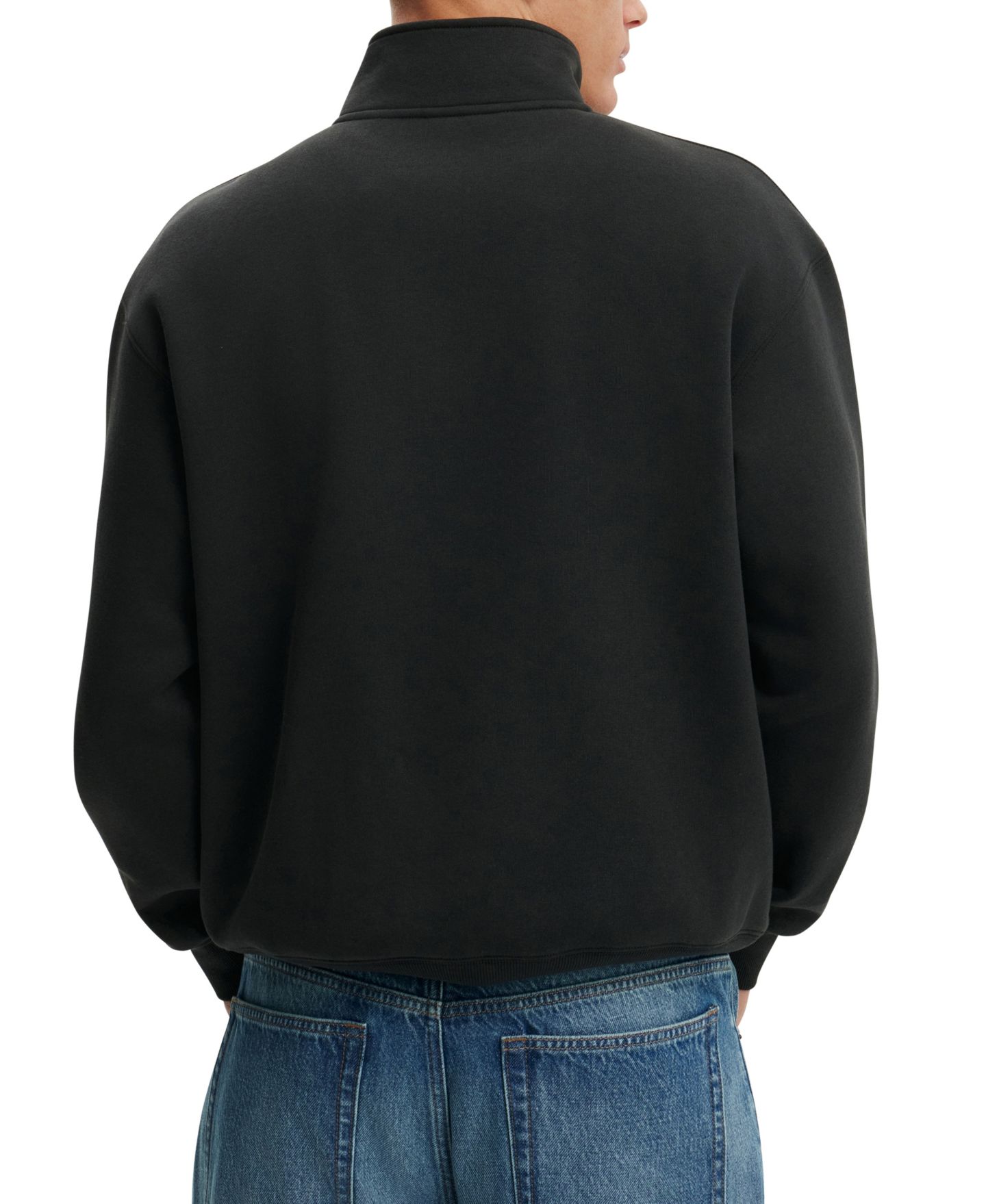 Мужской свитшот COTTON ON Zip Fleece, цвет: Чёрный — фото 4