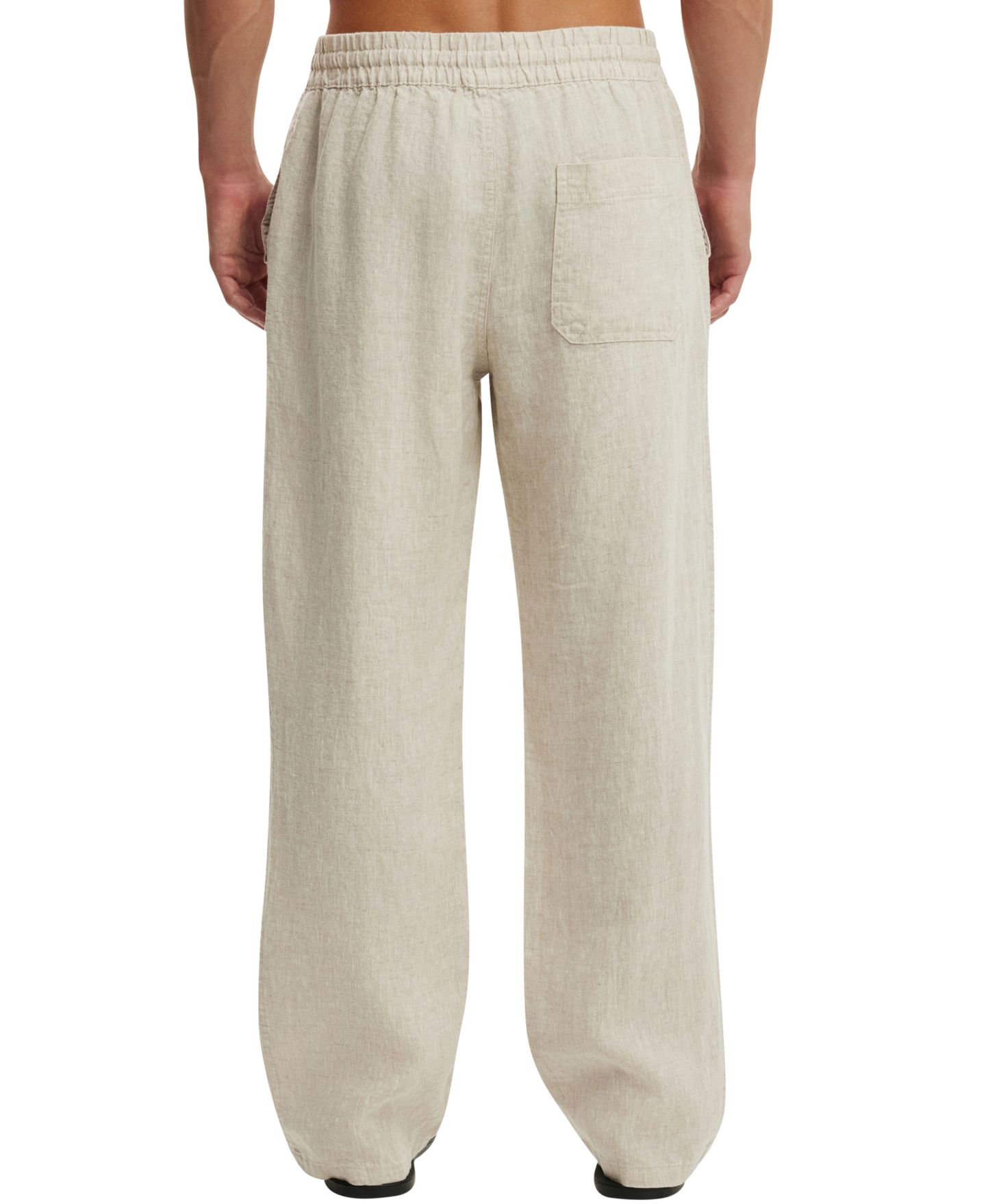 Мужские брюки COTTON ON Baggy Worker Linen Relaxed-Fit, цвет: Бежевый — фото 4