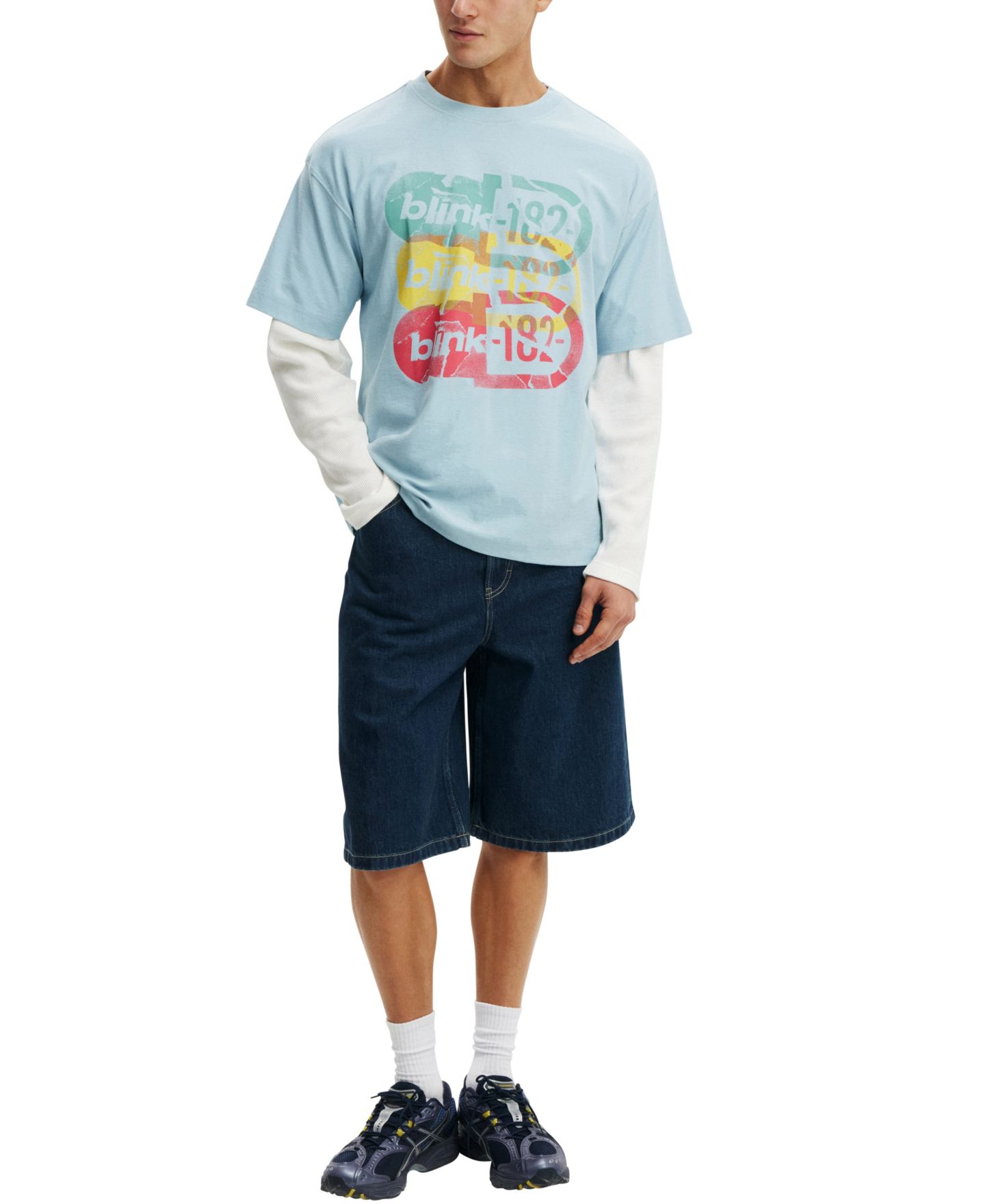 Мужская футболка Cotton On Premium Graphics Music Crewneck, цвет: Синий — фото 2