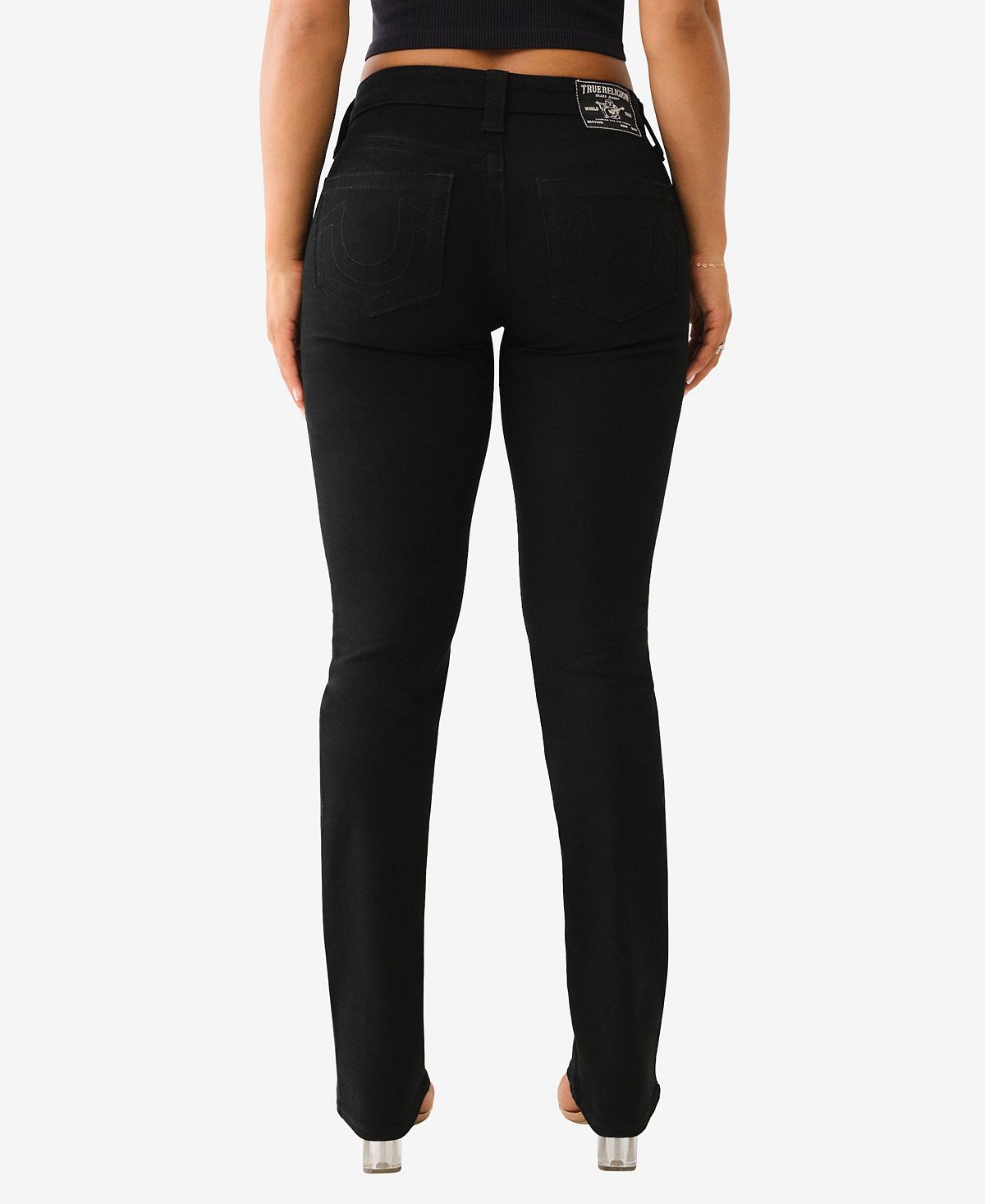 True Religion Women's Billie Mid-Rise Straight Jeans view 3 — MAYCSS fashion products