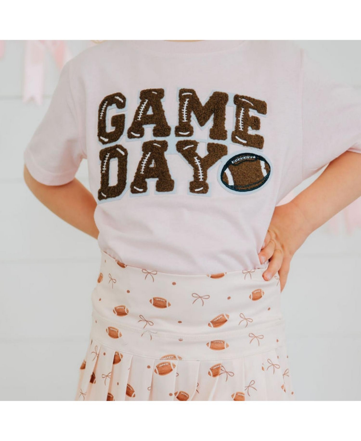 Sweet Wink Little Girls Game Day Patch Short Sleeve T-Shirt