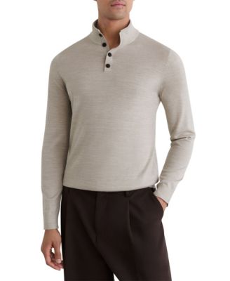 Men's Farnham Merino Wool Funnel-Neck Half-Button Jumper