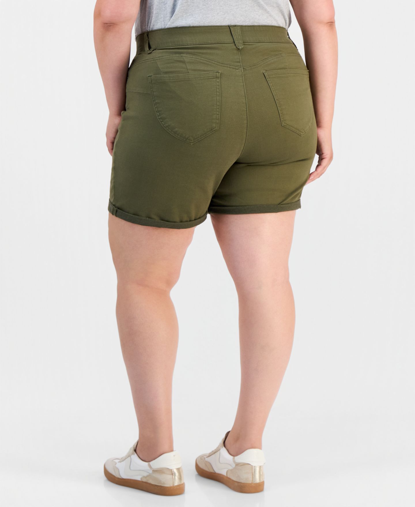 Женские шорты Democracy Trendy Plus Size AbSolution Mid-Rise, цвет: Тёмно-зелёный мох — фото 2