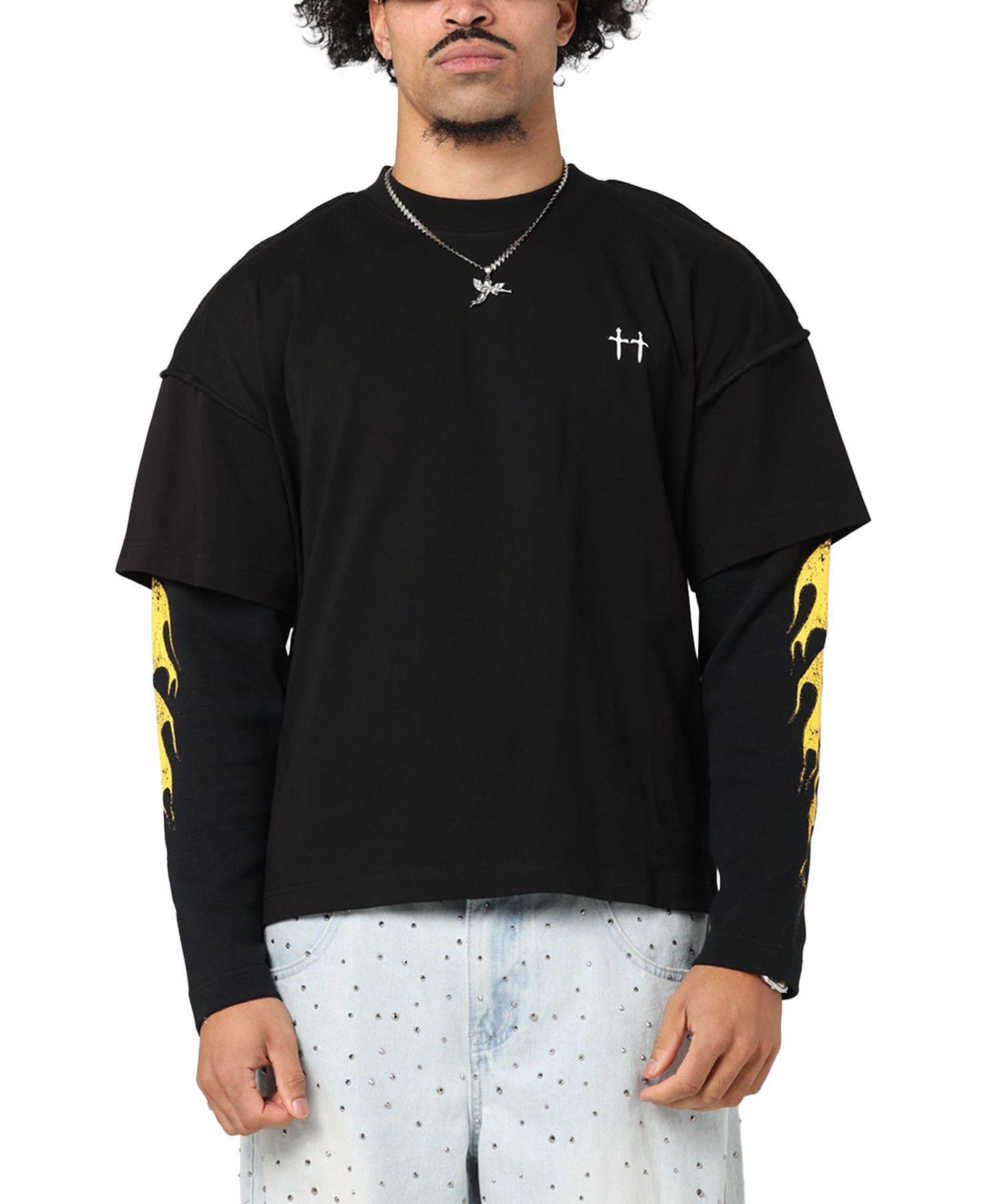Мужская футболка SAINT MORTA La Flame Long Sleeve, цвет: Чёрный — фото 1