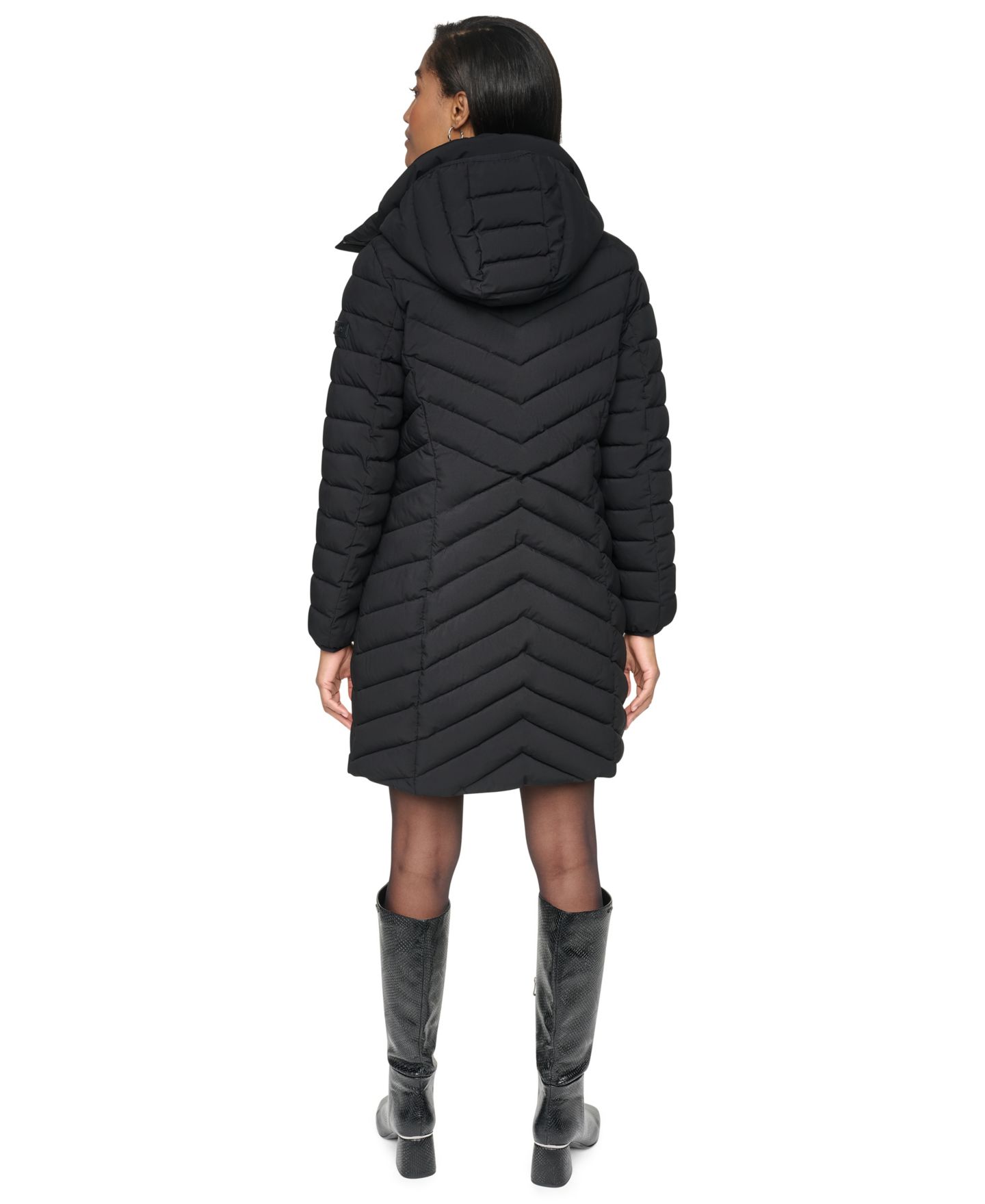 Женская куртка DKNY Bibbed Packable Puffer, цвет: Чёрный — фото 5