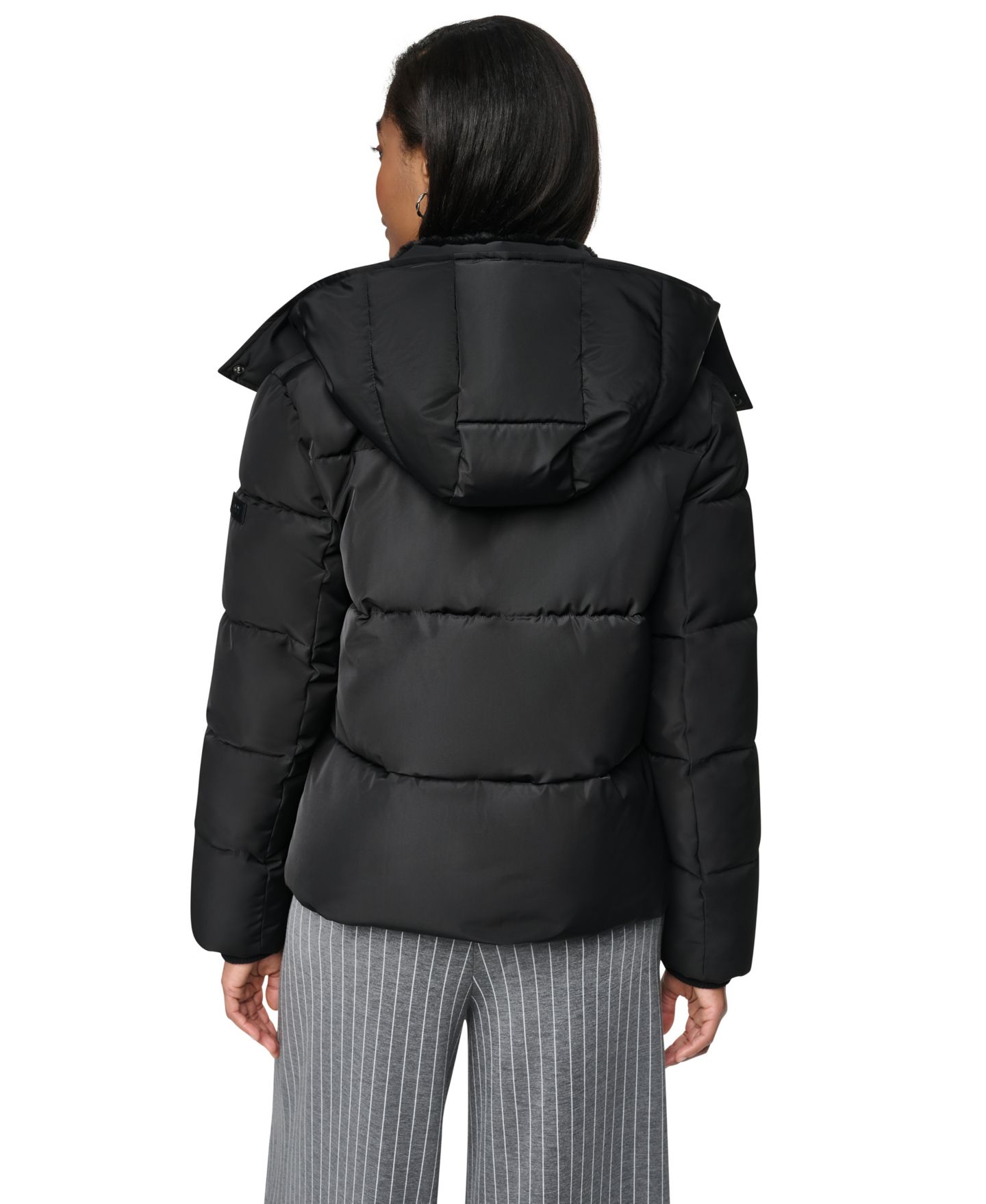 Женская куртка DKNY Short Toggle Stand Collar Puffer, цвет: Чёрный — фото 4