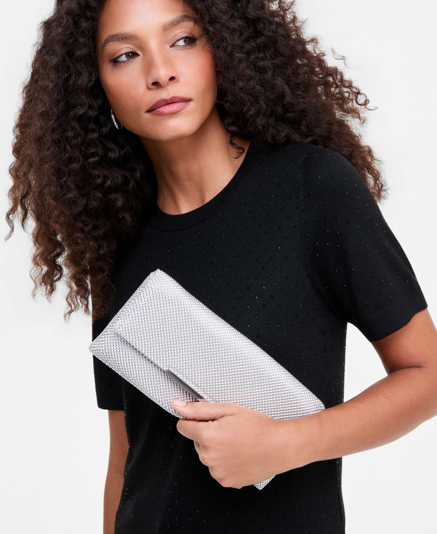 Ether East/West Studded Mesh Clutch