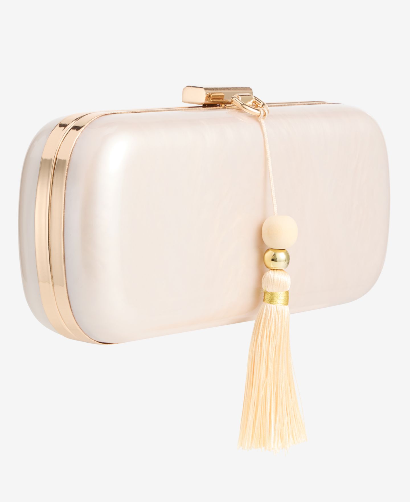 Женский клатч I.N.C. International Concepts Tassel-Detail Gold-Tone Clutch Handbag, цвет: Magnolia — фото 3