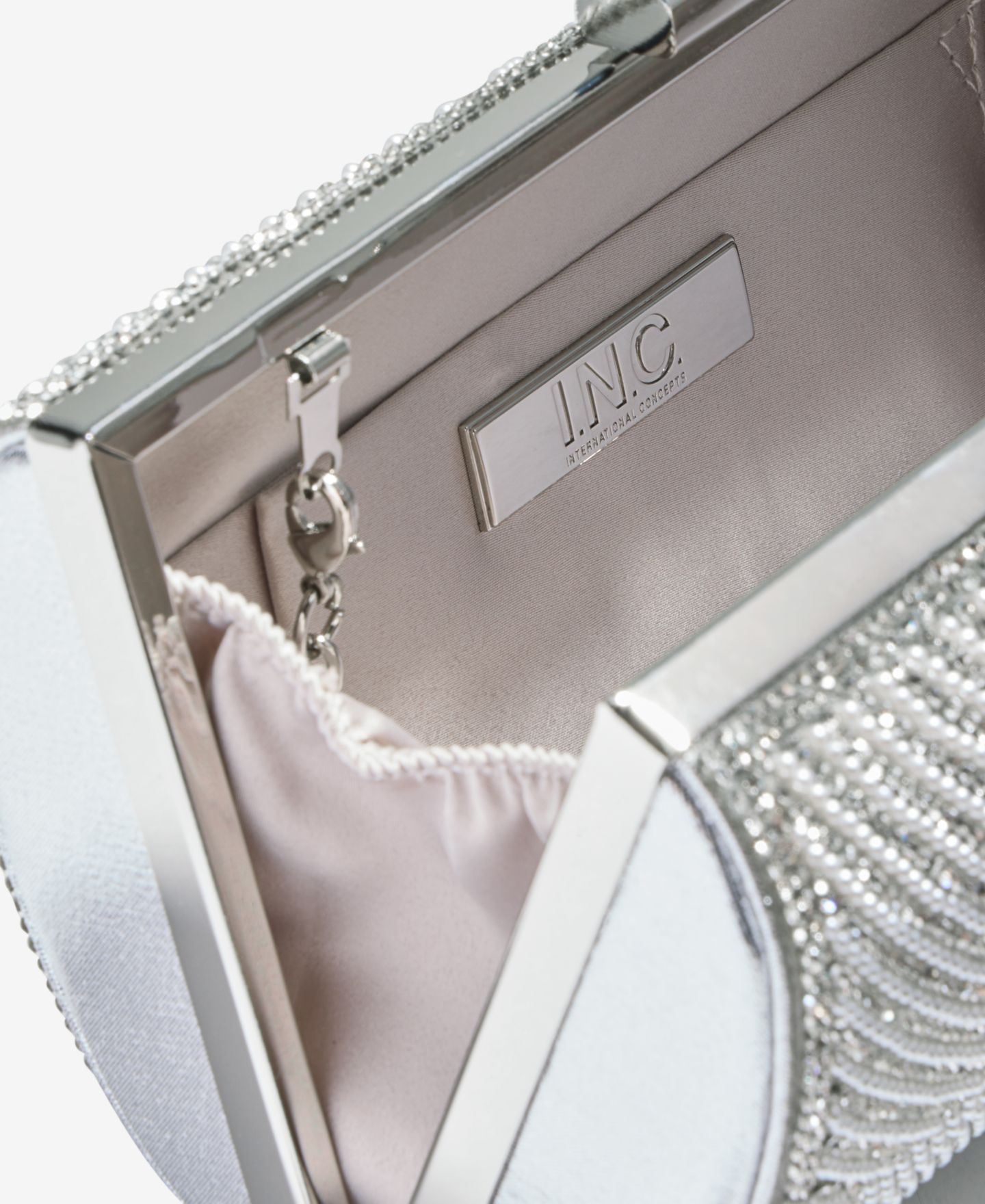 Женский клатч I.N.C. International Concepts Ranndi Imitation Pearl Embellished Evening Clutch Handbag, цвет: Жемчужный — фото 5