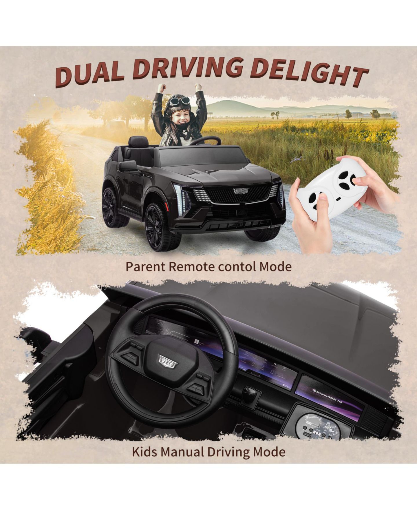 Детская игрушка homfan 24V Licensed Luxury 2-Seater Ride-On Car with Parent Remote Control, Ages 3-8, цвет: Чёрный — фото 6