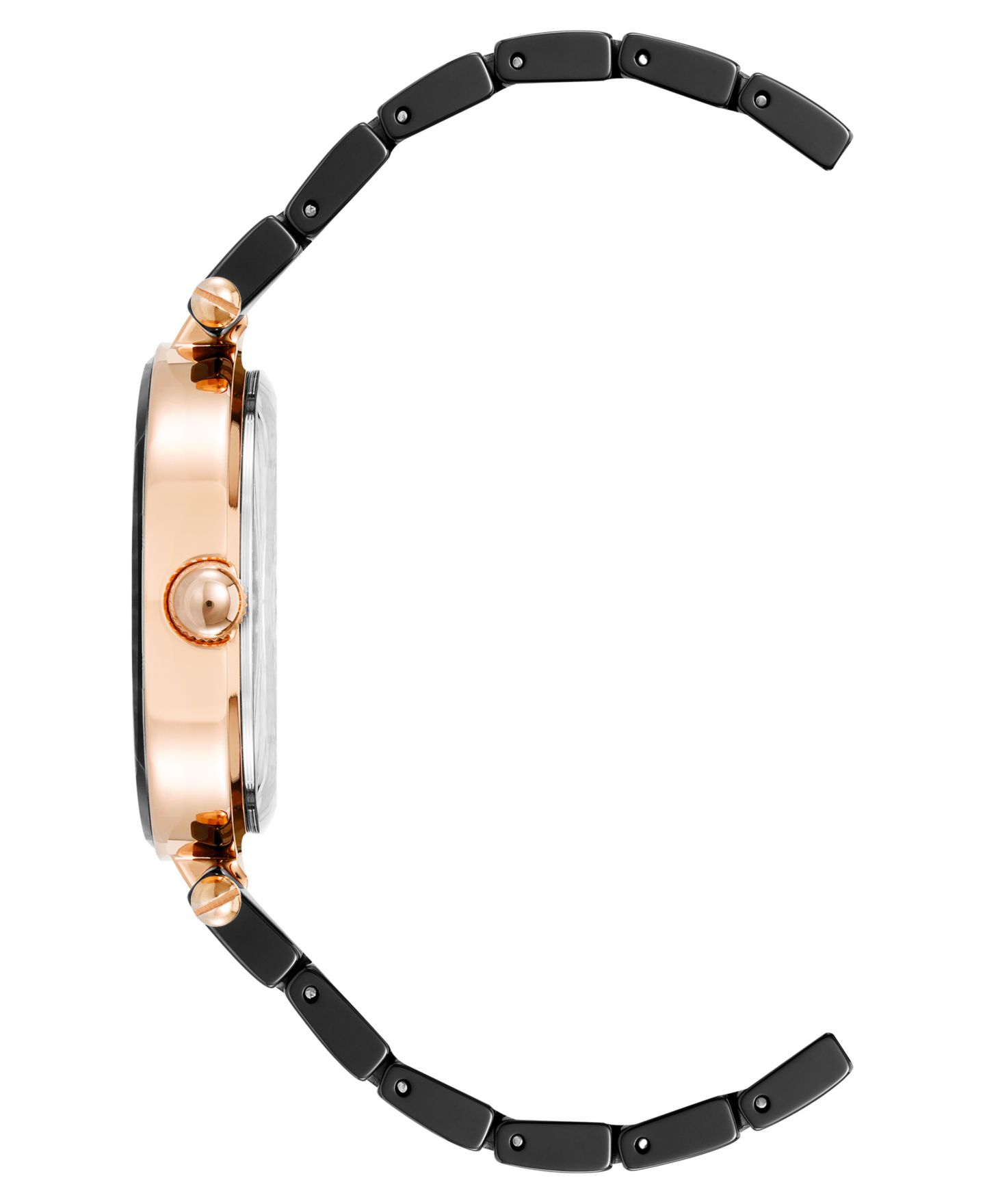 Женские часы Anne Klein Quartz Black Round Dial Black Ceramic Bracelet Watch 33mm x 38.5mm — фото 3