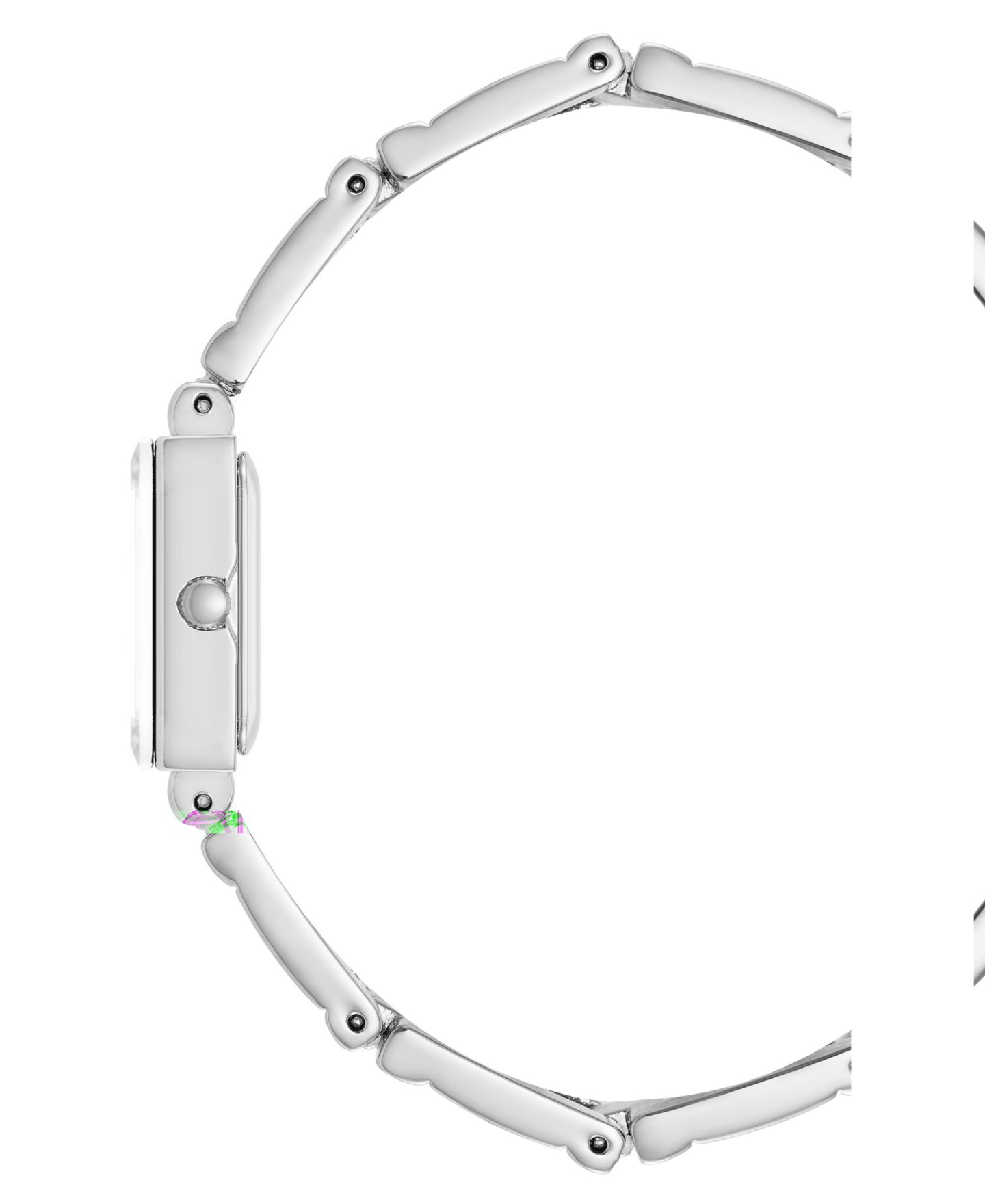 Женские часы Anne Klein Quartz Rectangle Silver-Tone Alloy Metal Bracelet Watch 28mm x 16.3mm — фото 3