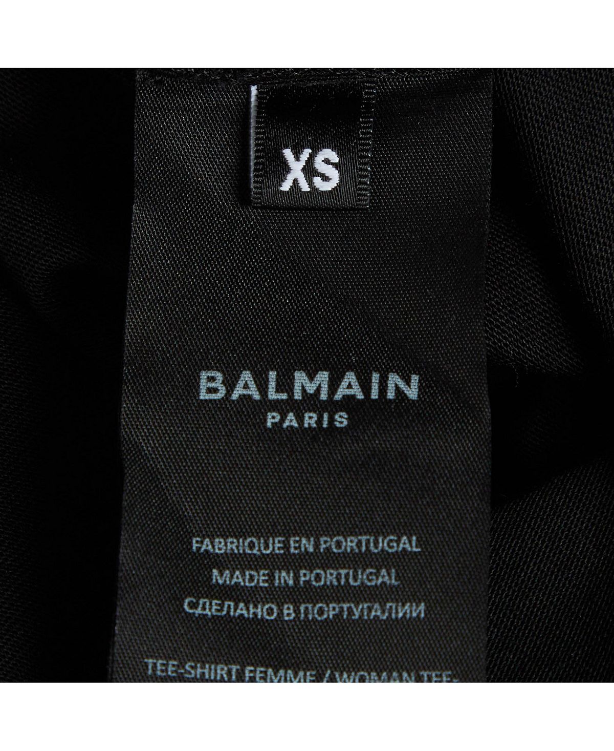 Pre-Owned Balmain Women's Logo Embossed Jersey Crop Top view 3 — MAYCSS fashion products