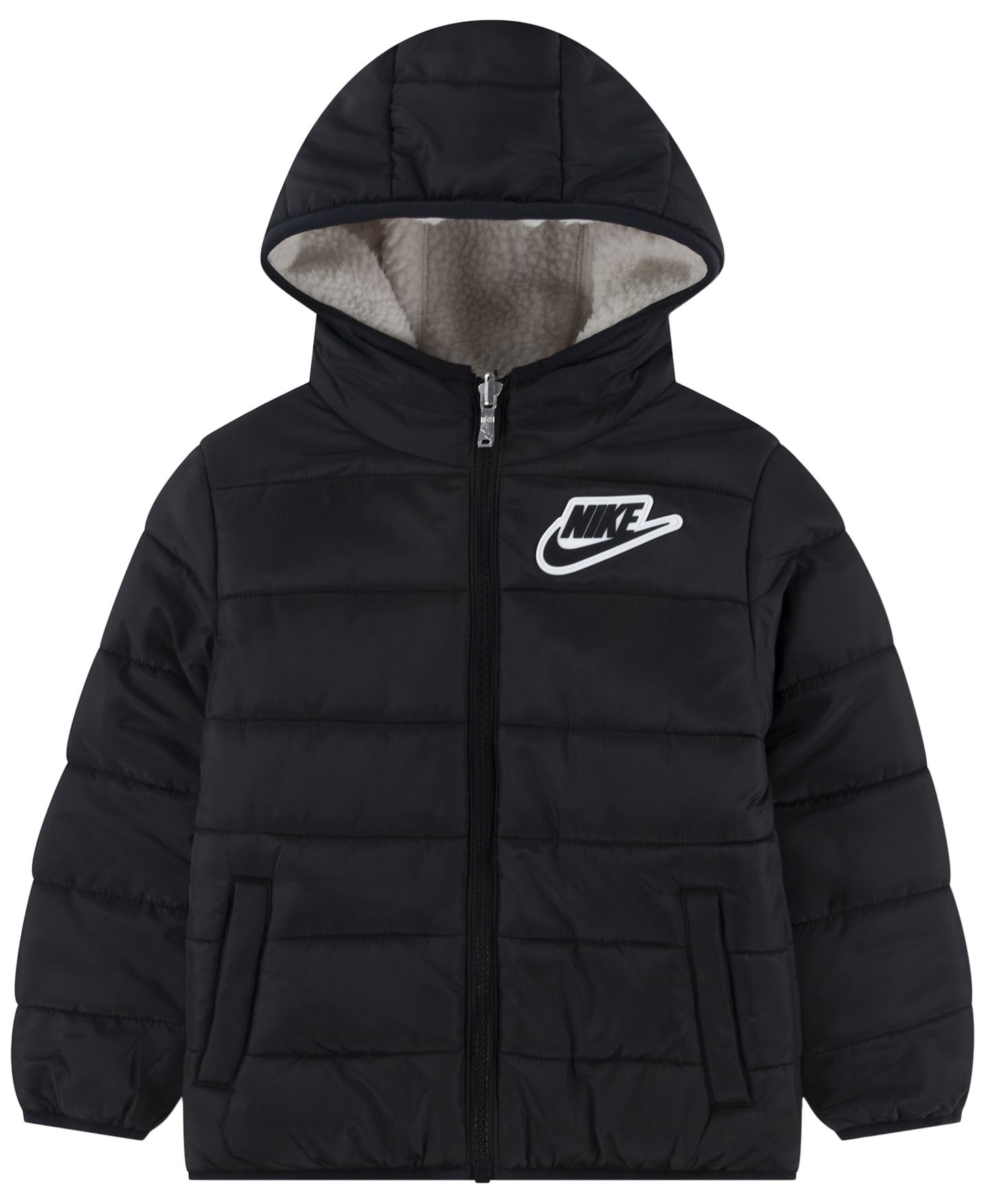 Куртка Nike Reversible Faux-Sherpa Jacket для мальчиков-малышей, цвет: Чёрный — фото 1