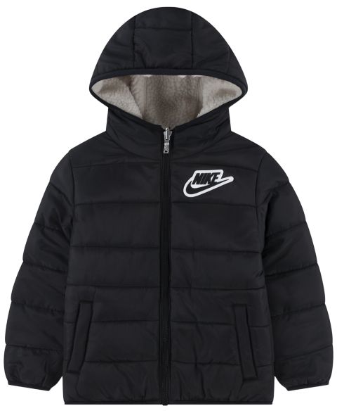 Куртка Nike Reversible Faux-Sherpa Jacket для мальчиков-малышей, цвет: Чёрный