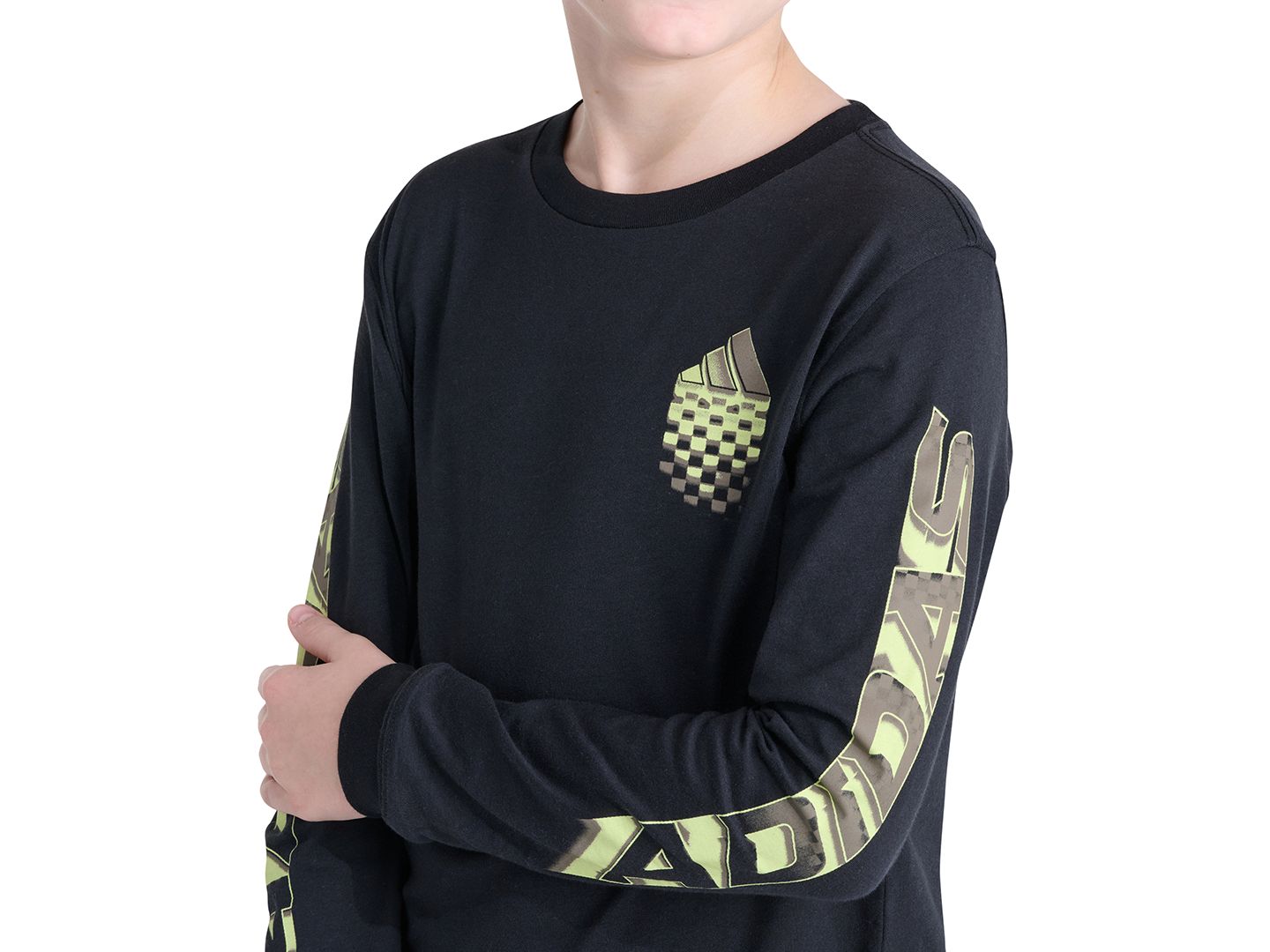 Футболка adidas Long-Sleeve Built for Speed T-Shirt для мальчиков, цвет: Чёрный / Разноцветный — фото 3