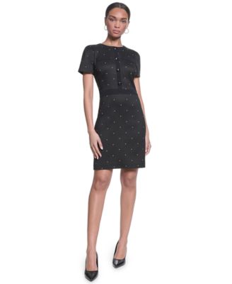 Women's Mini Polka Dot Sheath Short Dress
