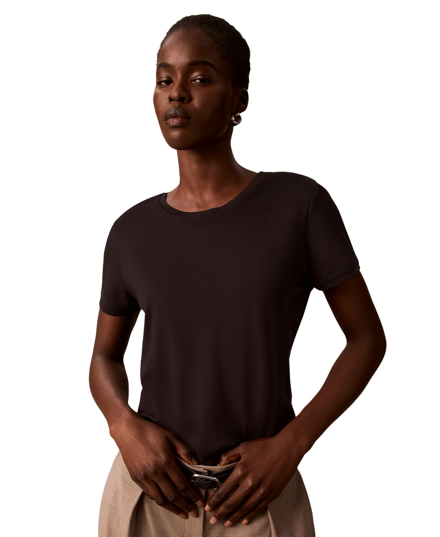 Женский топ Calvin Klein Short-Sleeve, цвет: Чёрный — фото 6